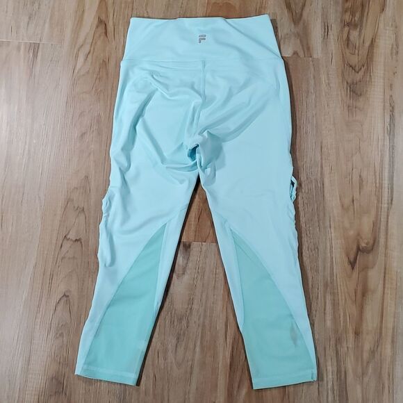 🔺️Fila Sport Sky Blue High Rise Capri Athletic Pants w/Pocket Small - Picture 4 of 11
